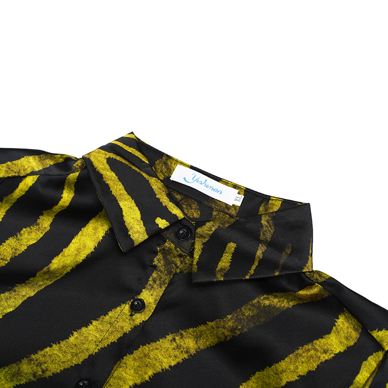 Camisa de Manga Longa para Mulheres com Estampa de Zebra para o Verão, Blusa Feminina com Botões