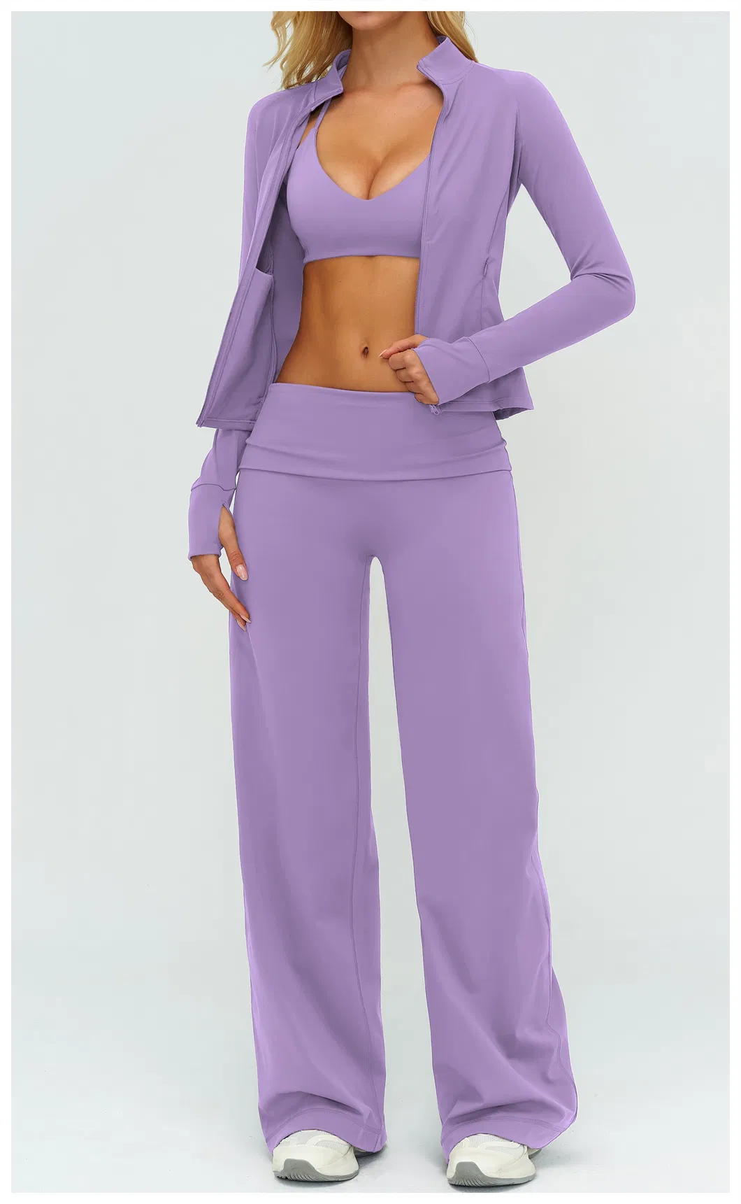 Roupas de Fitness para Mulheres Conjunto de Yoga ao Ar Livre Roupas Esportivas Acessíveis