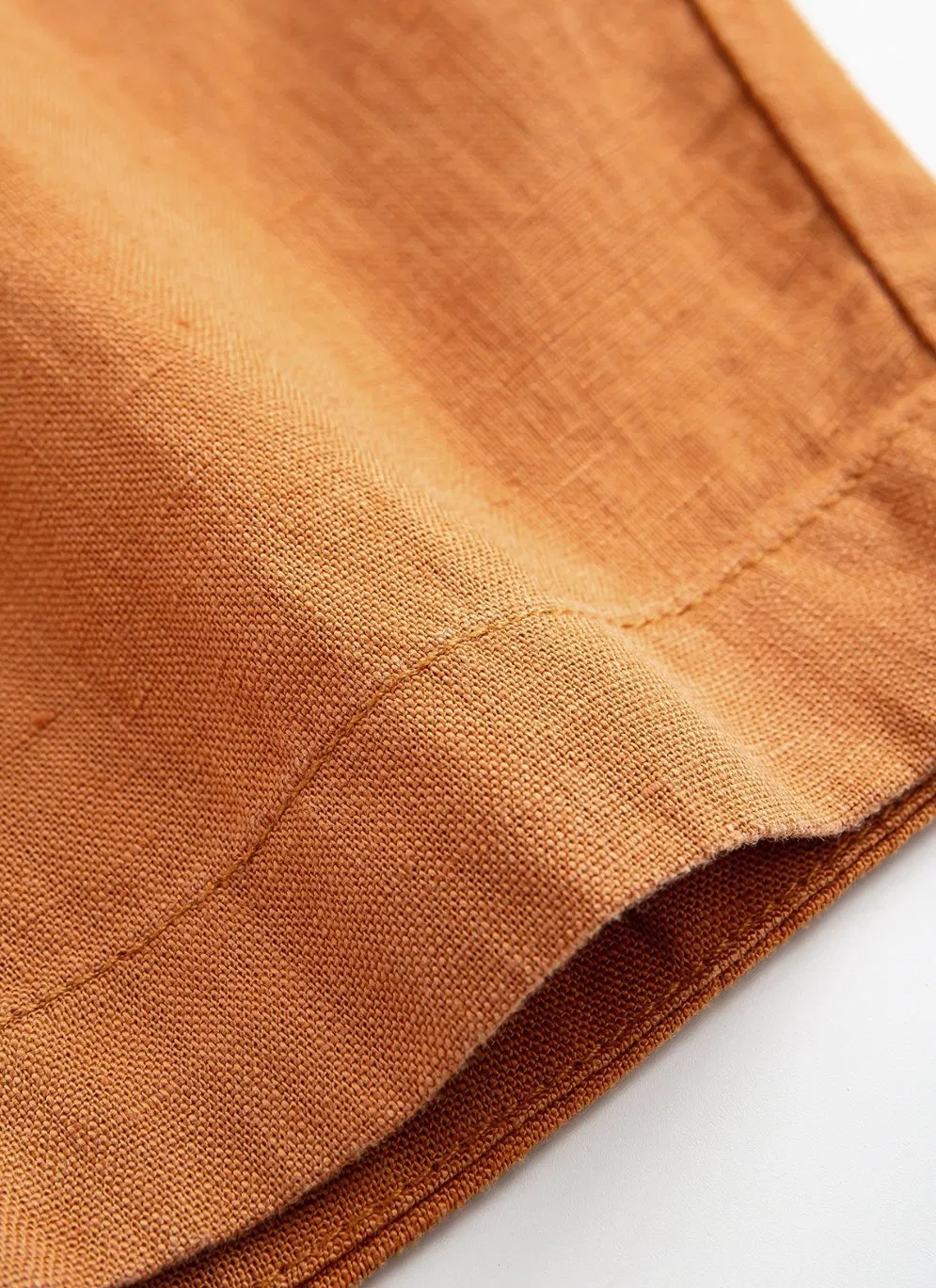 Calças de Linho Lyocell Femininas de Cintura Alta 3/4-Length Roupas para Senhora