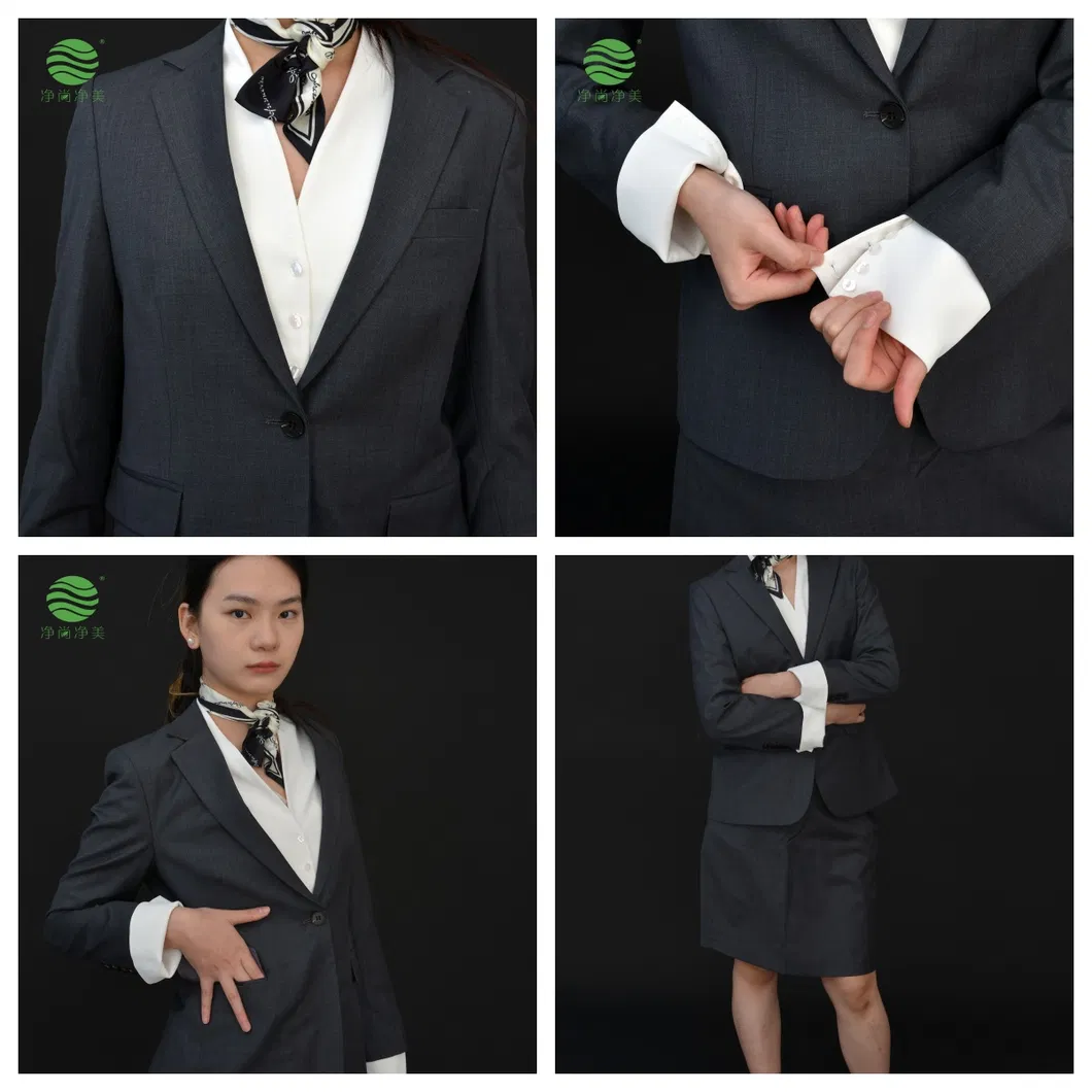 Conjunto de Terno Feminino Sob Medida para Trabalho de Escritório com Saia Curta