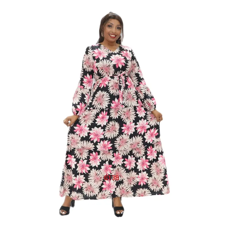 Vestido de noite islâmico abaya com mangas de lanterna para mulheres