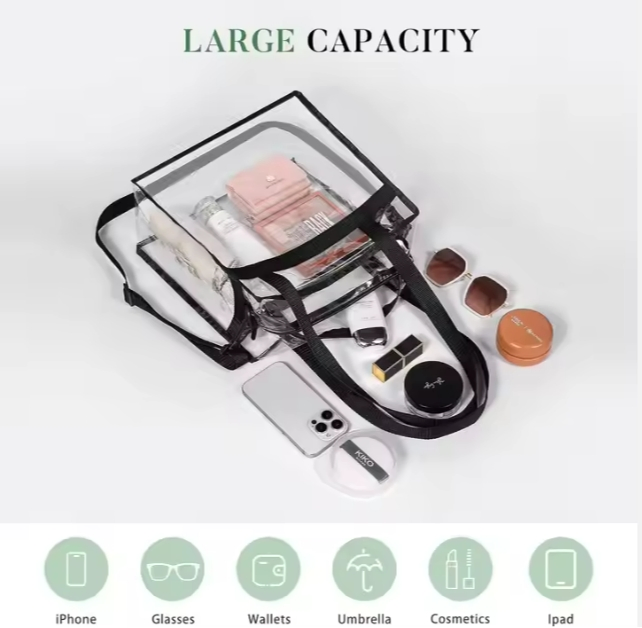 Bolsa Tote Grande de PVC Sustentável para Mulheres Fashionistas