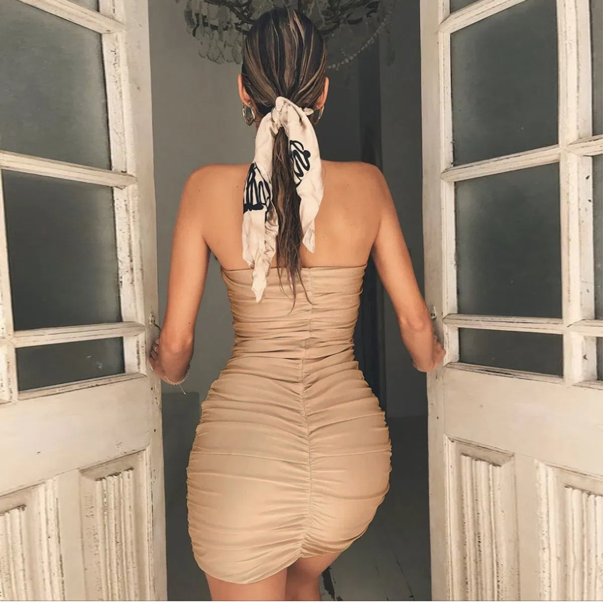 Vestidos de festa sem alças para mulheres, atacado, vestidos de noite para clube