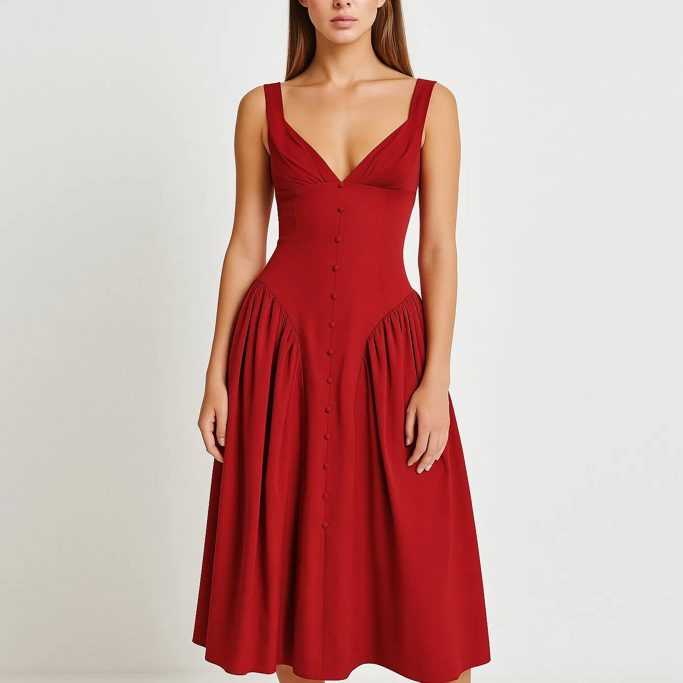 Vestido Casual Elegante Woven Personalizado por Atacado para Mulheres