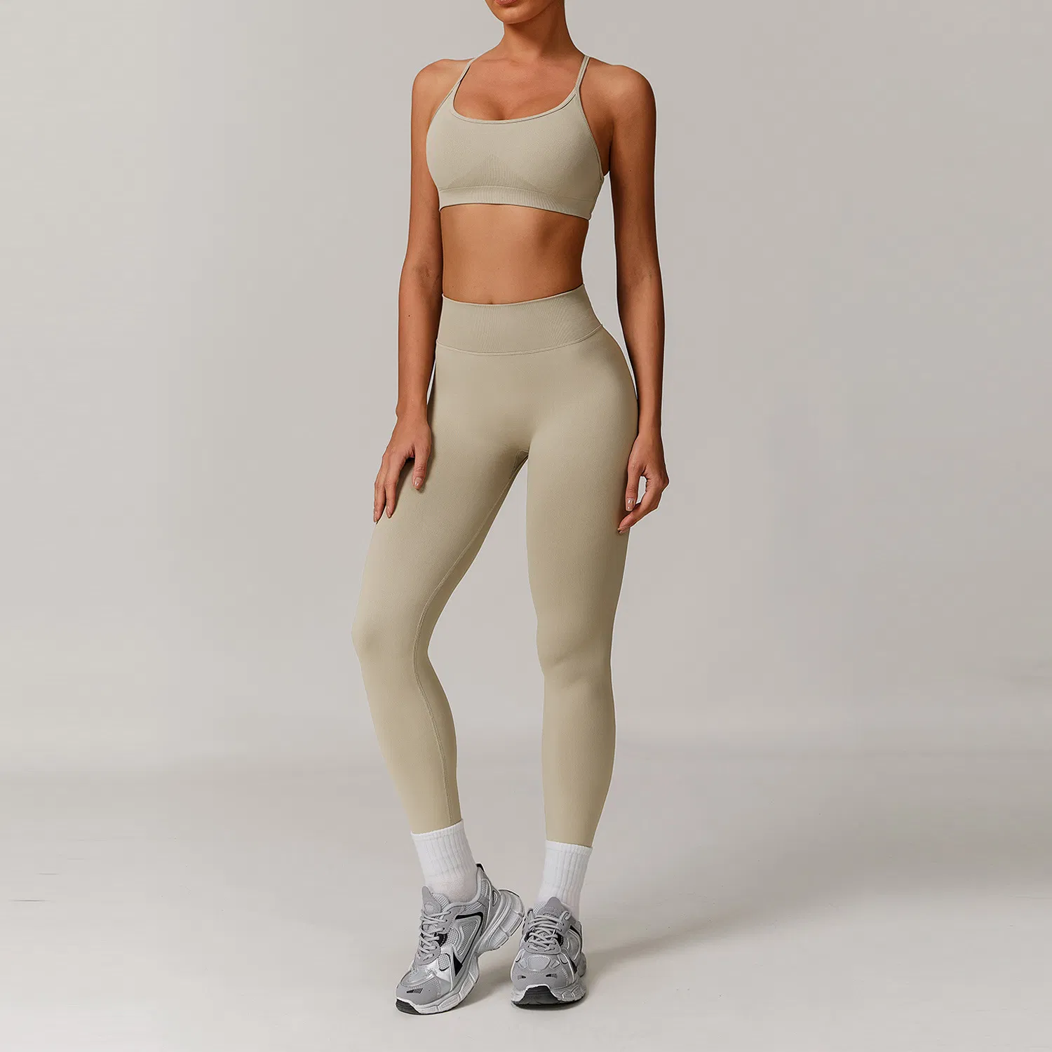 Conjunto de Bodysuit Modelador Sem Costura para Mulheres Plus Size, Roupas de Yoga, Macio, Alta Elasticidade, Roupa de Esporte para Corrida ao Ar Livre