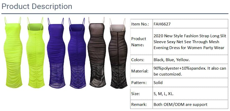 2020 Vestido de Festa Sexy com Mangas Longas e Fenda