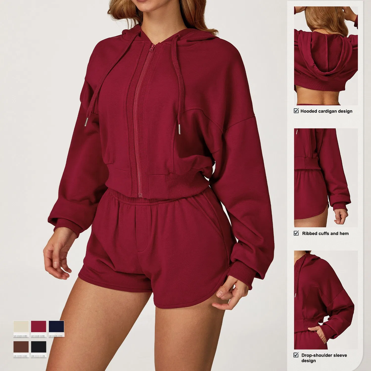 Conjuntos de Duas Peças para Mulheres Conjunto de Roupas de Treino Casual Moletom e Calças Largas Conjunto de Roupas Correspondente