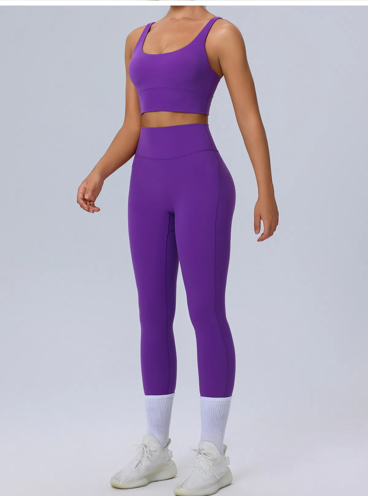 Conjunto de Yoga Plus Size 2PCS com Logo Personalizado para Mulheres, Alta Elasticidade, Respirável, Roupas de Fitness para Treino