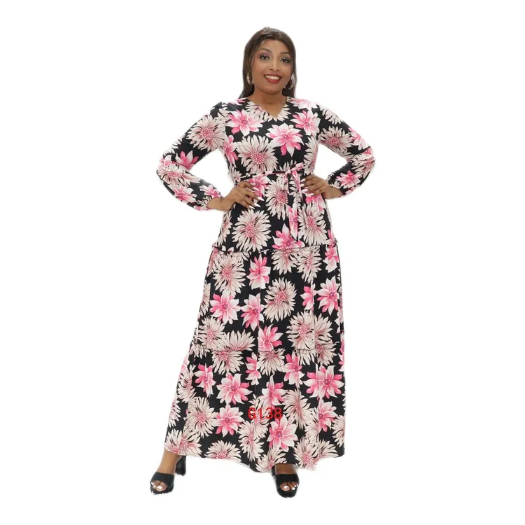 Vestido de noite islâmico abaya com mangas de lanterna para mulheres