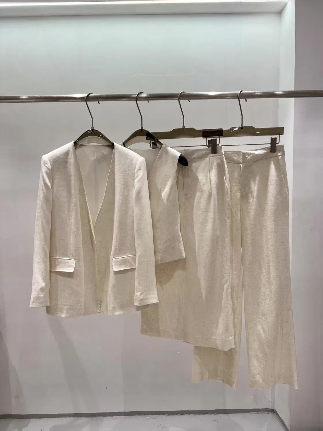 Blazer sob medida feminino de lã luxuosa para escritório, traje formal de trabalho