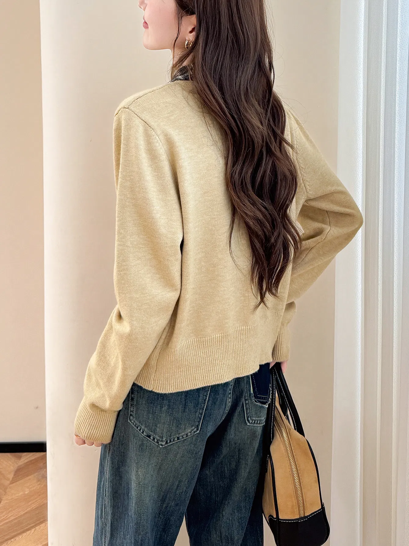Suéter de Lã Cinza Trendy para Moda Sazonal Chic Sem Esforço