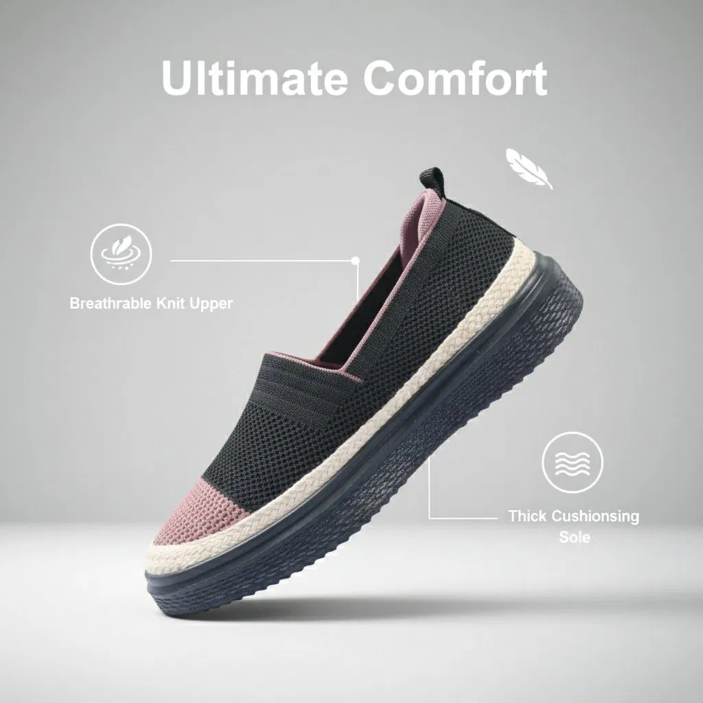 Shoe Casual Baixo Minimalista Urbano Feminino com Solas Macias e Construção Leve