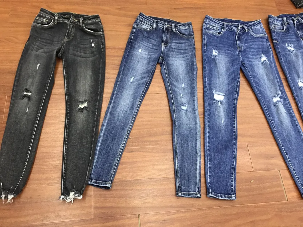 Venda Direta de Fábrica Calças Jeans de Algodão com Spandex para Mulheres Personalizadas de Alta Qualidade