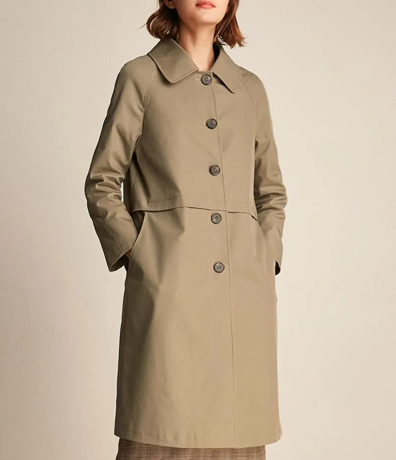 Design de Moda Personalizado Estilo Novo Casaco Clássico Francês Feminino Caqui