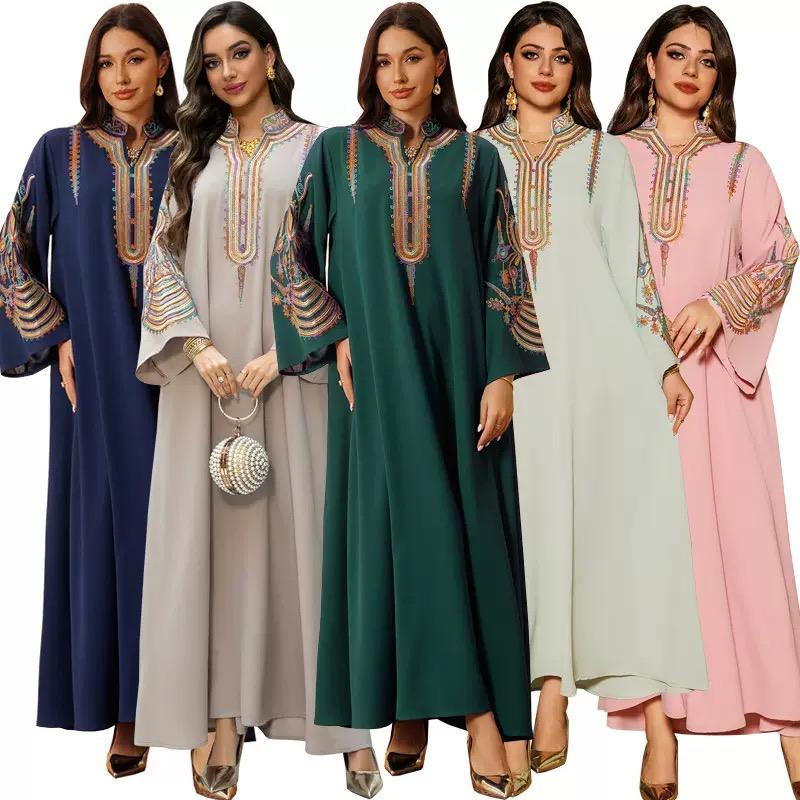 Atacado de novas roupas muçulmanas femininas do Oriente Médio, pijamas, vestuário casual estampado