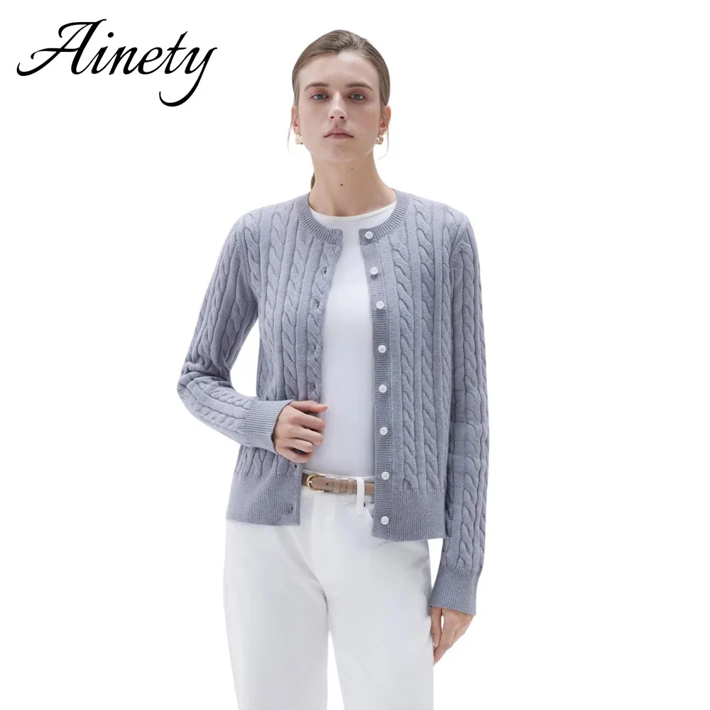 Cardigã Clássico de Cashmere Feminino - Tricô Elegante para Mulheres