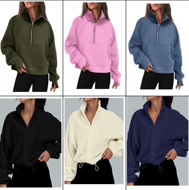 Moletom Feminino Super Grande Outono Inverno Moda Pulôver com Meio Zíper Suéter Trançado Roupas Casuais