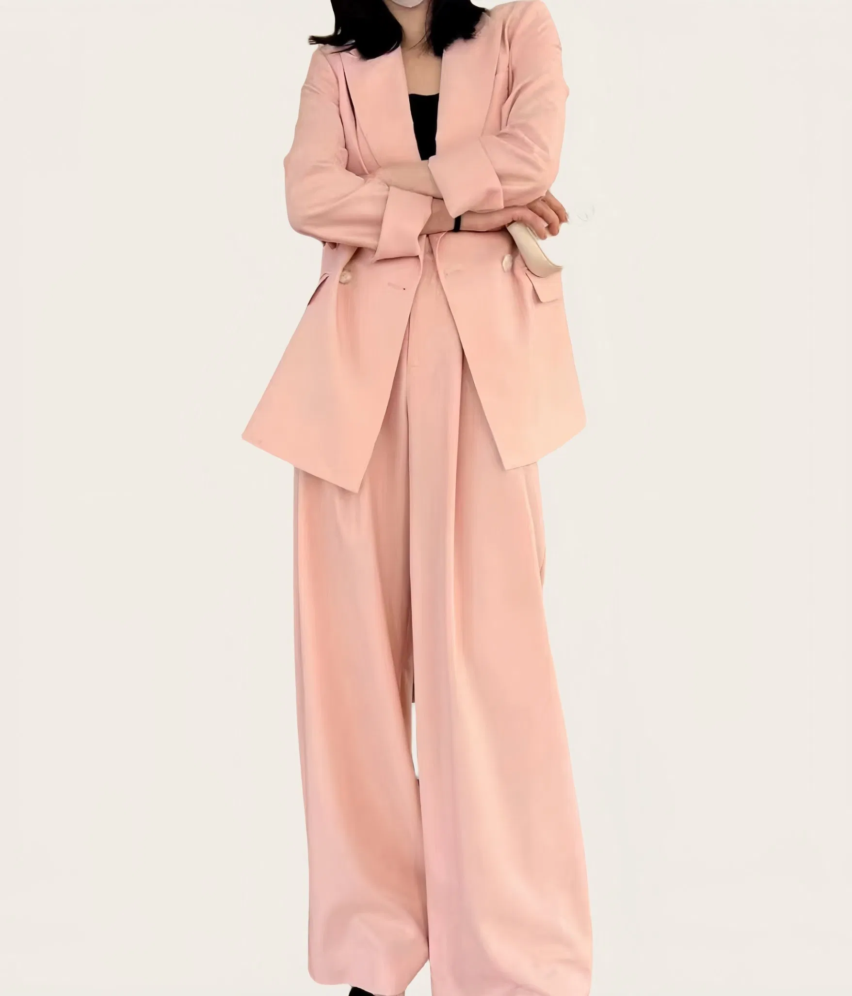 Conjunto de Trabalho Feminino Luxuoso e Confortável com Ajuste Relaxado para Escritório