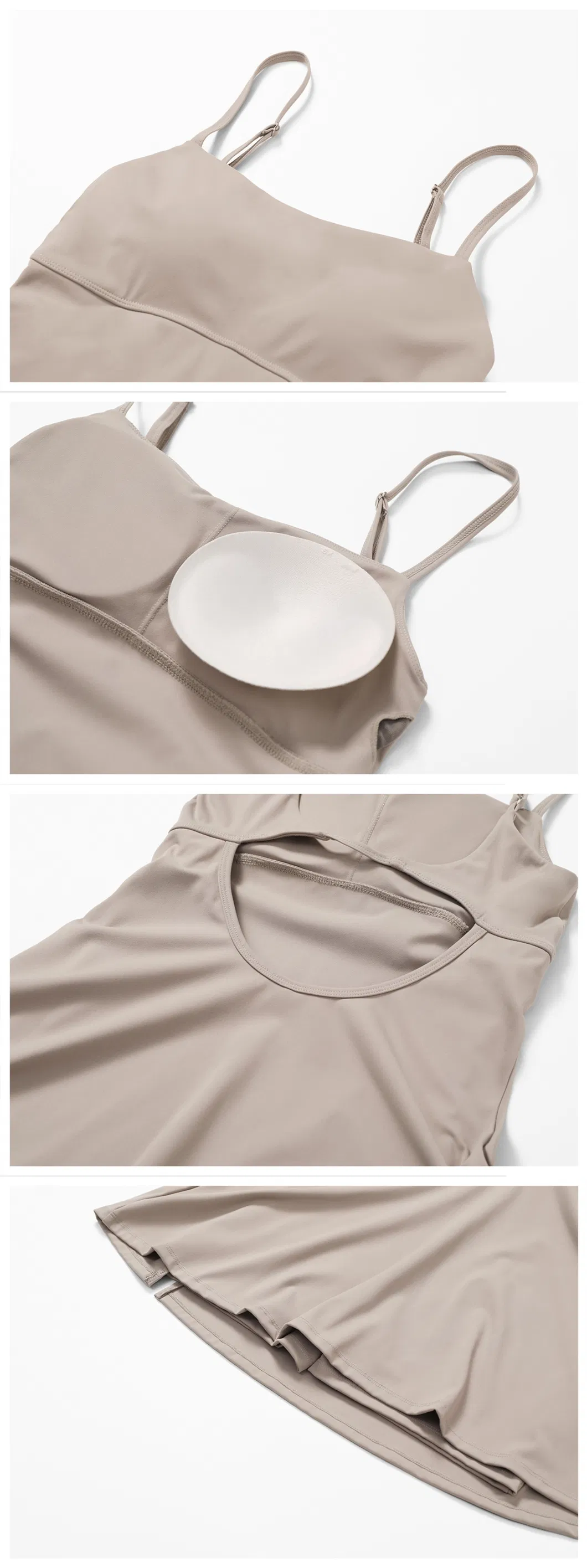 Vestido de Ginástica de Secagem Rápida One Piece com Shorts para Mulheres