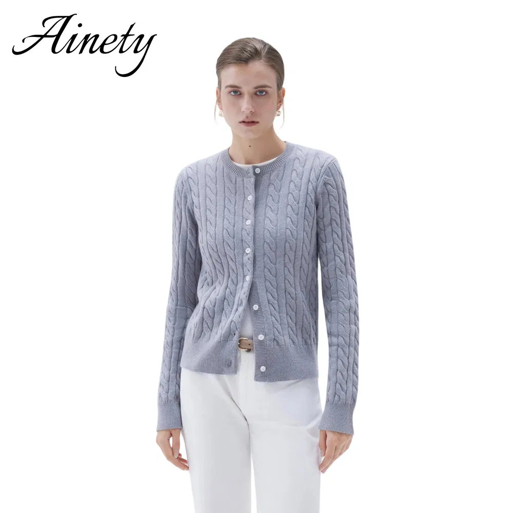 Cardigã Clássico de Cashmere Feminino - Tricô Elegante para Mulheres