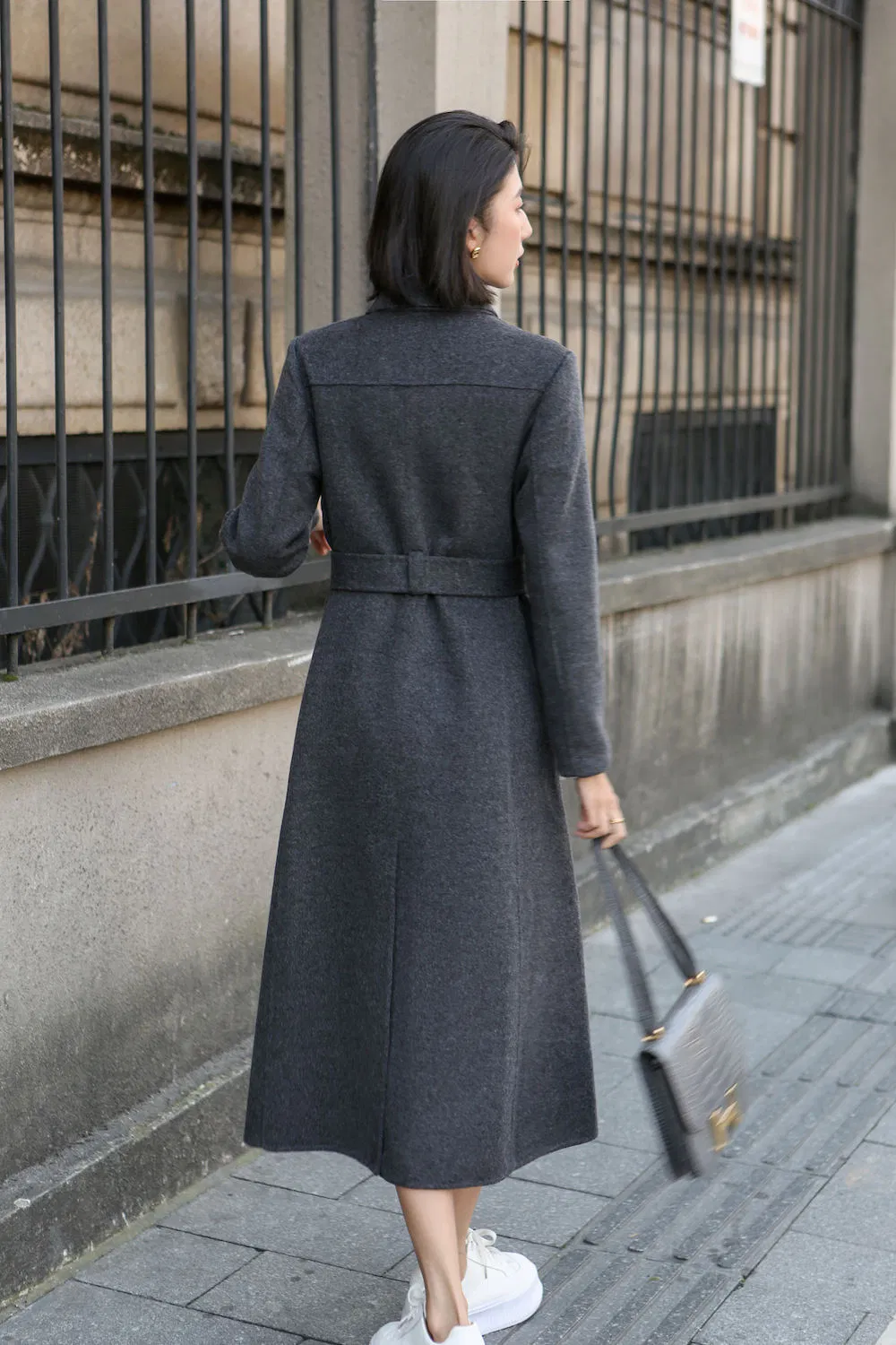 Casaco de Lã Personalizado 50%/100% para Mulheres Casaco Trench de Lã Formal para Escritório