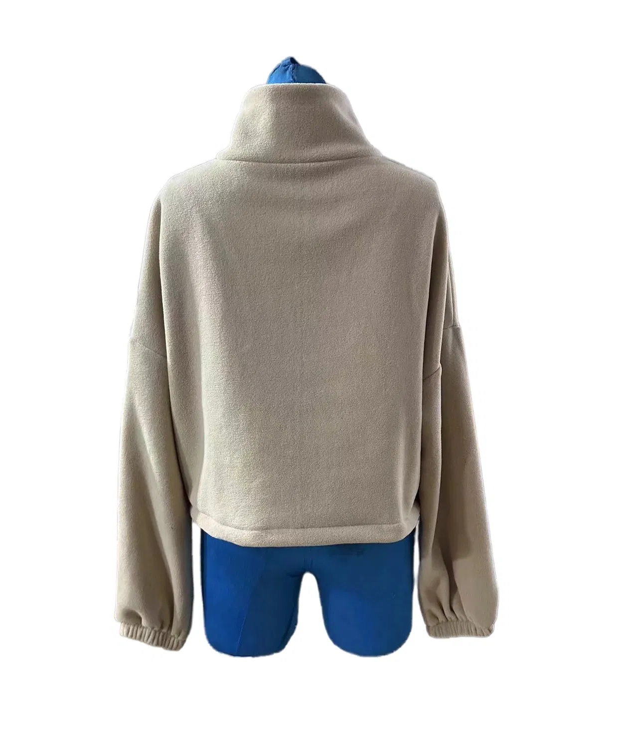 Moletom Feminino Super Grande Outono Inverno Moda Pulôver com Meio Zíper Suéter Trançado Roupas Casuais