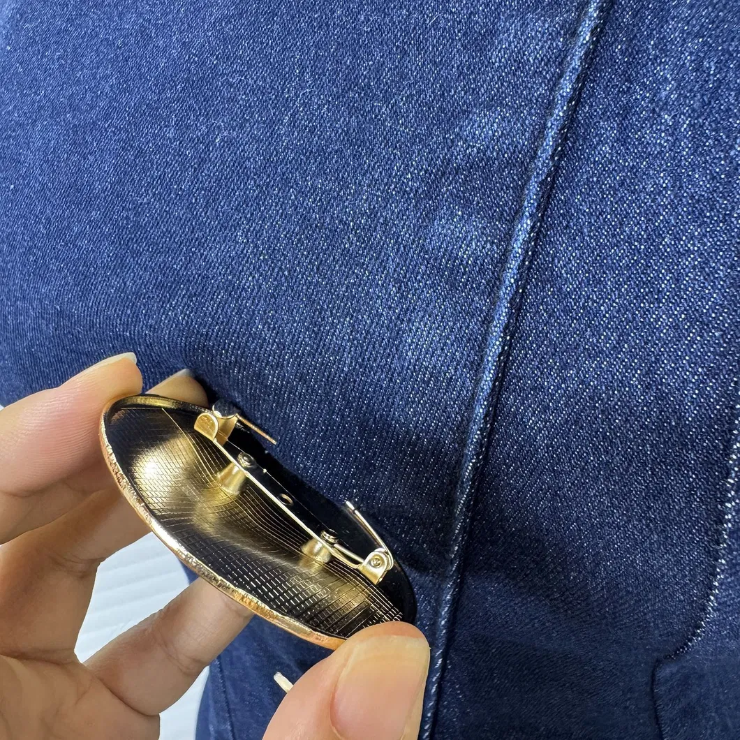 Conjunto Elegante de Top Sem Mangas em Denim e Calças Jeans de Cintura Alta com Pernas Largas para Mulheres, Gola Redonda, Botão de Metal, Roupa Casual em Denim com Ajuste Slim