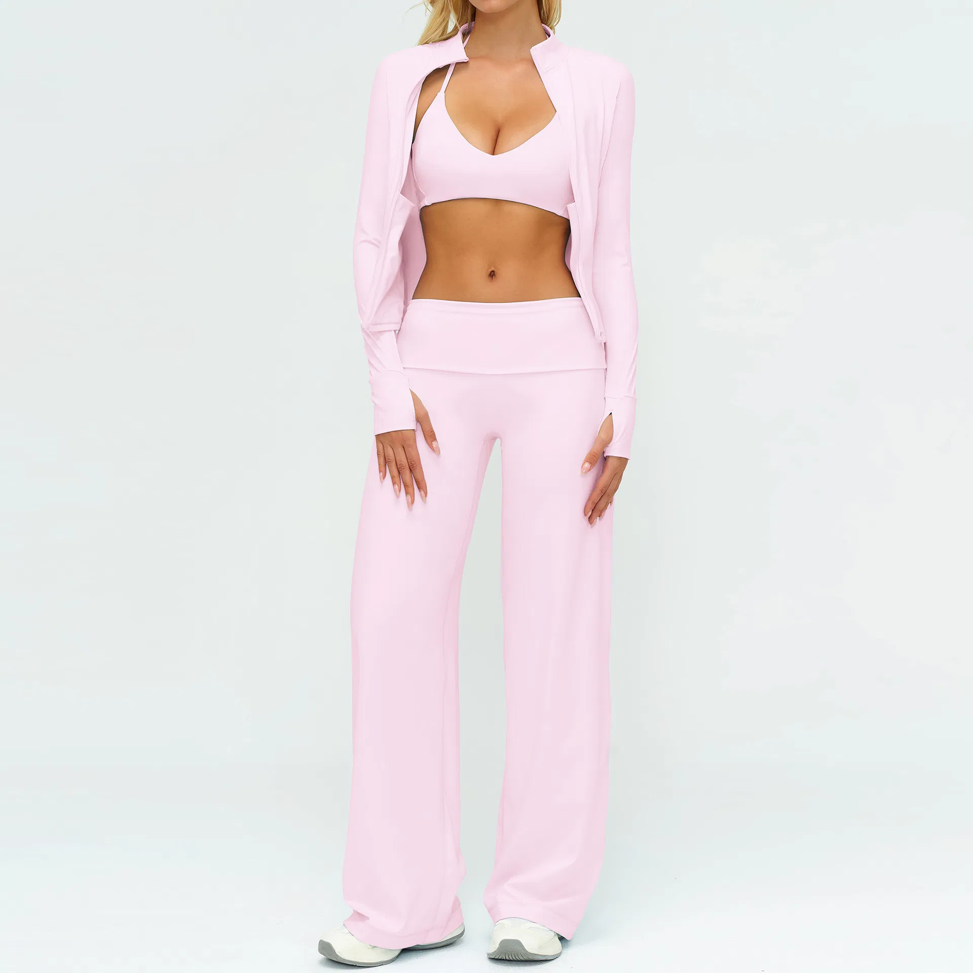 Roupas de Fitness para Mulheres Conjunto de Yoga ao Ar Livre Roupas Esportivas Acessíveis