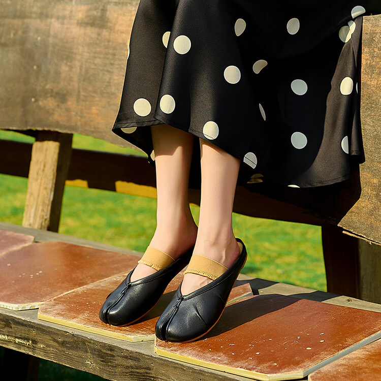 OEM ODM Alta Qualidade Couro Genuíno Moda Estilo Confortável Sandálias Mules para Mulheres Mules Fechados Chinelos para Senhoras
