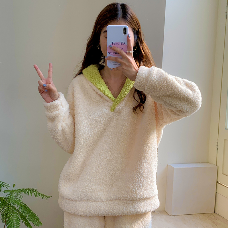 Mulheres Modernas Outono Inverno Moleton Solto Simples Roupas de Loungewear