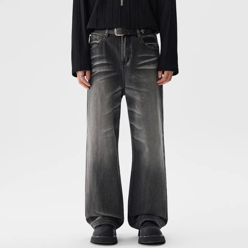 Jeans femininos urbanos diários baggy de lavagem clara premium e leve
