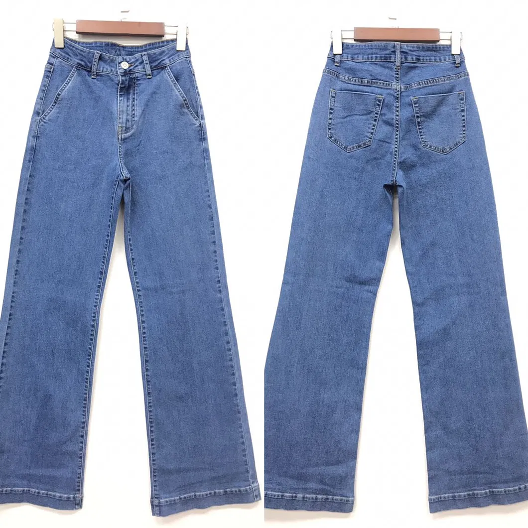 Venda Direta de Fábrica Calças Jeans de Algodão com Spandex para Mulheres Personalizadas de Alta Qualidade