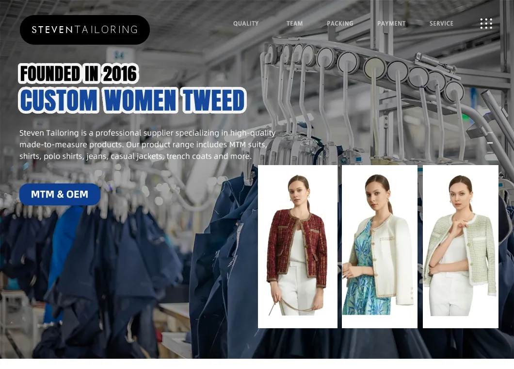 Estilo de Primavera em Cores Pastel Encantadoras para Mulheres, Tweed Sob Medida, Fábrica para Moda Sazonal
