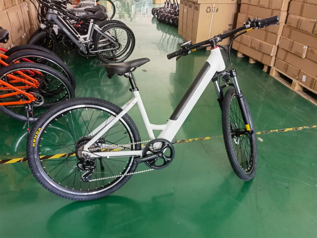 Bicicleta Elétrica Masculina e Feminina, Bicicleta de Moda Urbana em Liga de Alumínio 6-Speed