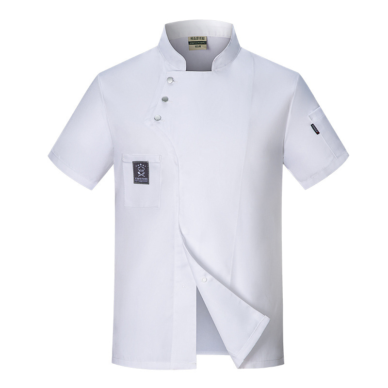Melhor Qualidade Conjunto de Trabalho para Homens e Mulheres com Manga de Cinco Pontos, Saia, Calças, Uniforme de Garçom para Restaurante, Roupa de Chef para Cozinha