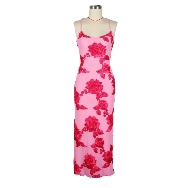 Vestido longo slim-fit de malha com decote em V profundo resistente a bolinhas para mulheres, ideal para encontros