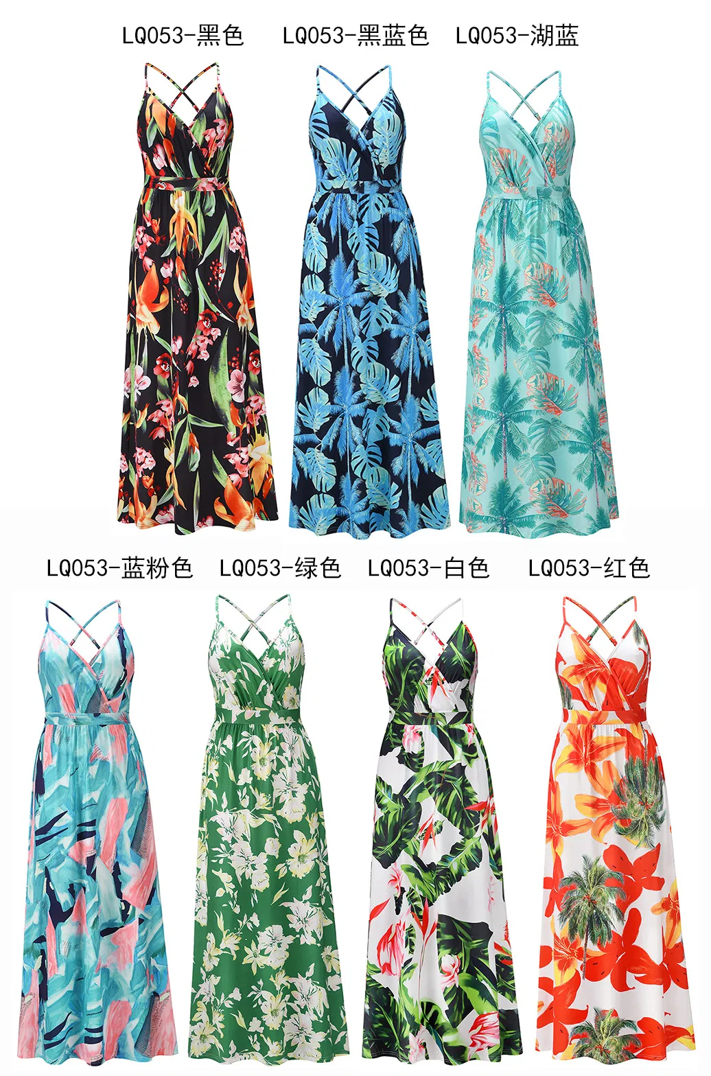 Vestido Maxi Floral Casual de Verão Sexy para Mulheres, Vestido de Festa para Ladies Personalizado de Fábrica