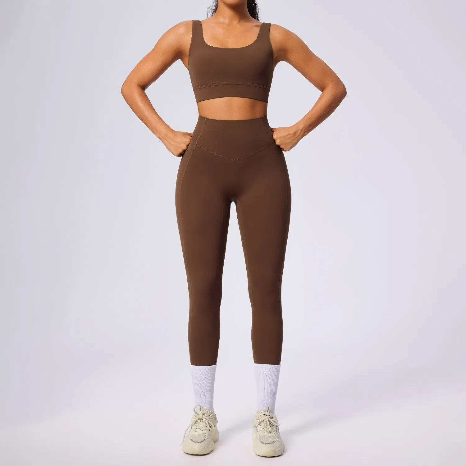 Roupas Esportivas Plus Size Leggings de Cintura Alta Conjunto de Yoga Roupas de Corrida Femininas Roupas de Fitness