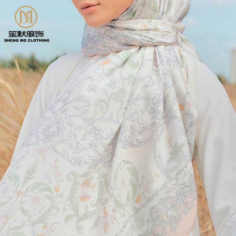 Moda Modesta Elegante Personalizada Estampas Sazonais Mercado do Oriente Médio Hijab de Cetim Elástico
