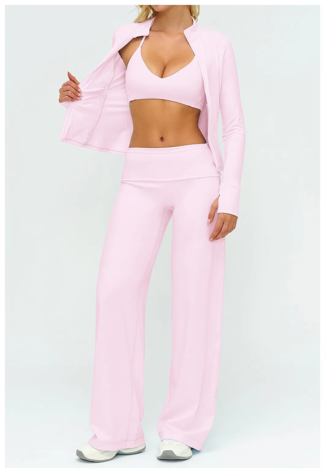 Roupas de Fitness para Mulheres Conjunto de Yoga ao Ar Livre Roupas Esportivas Acessíveis