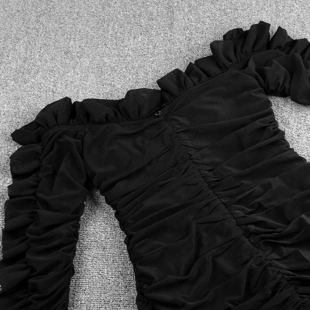 Vestido mini sexy preto justo personalizado