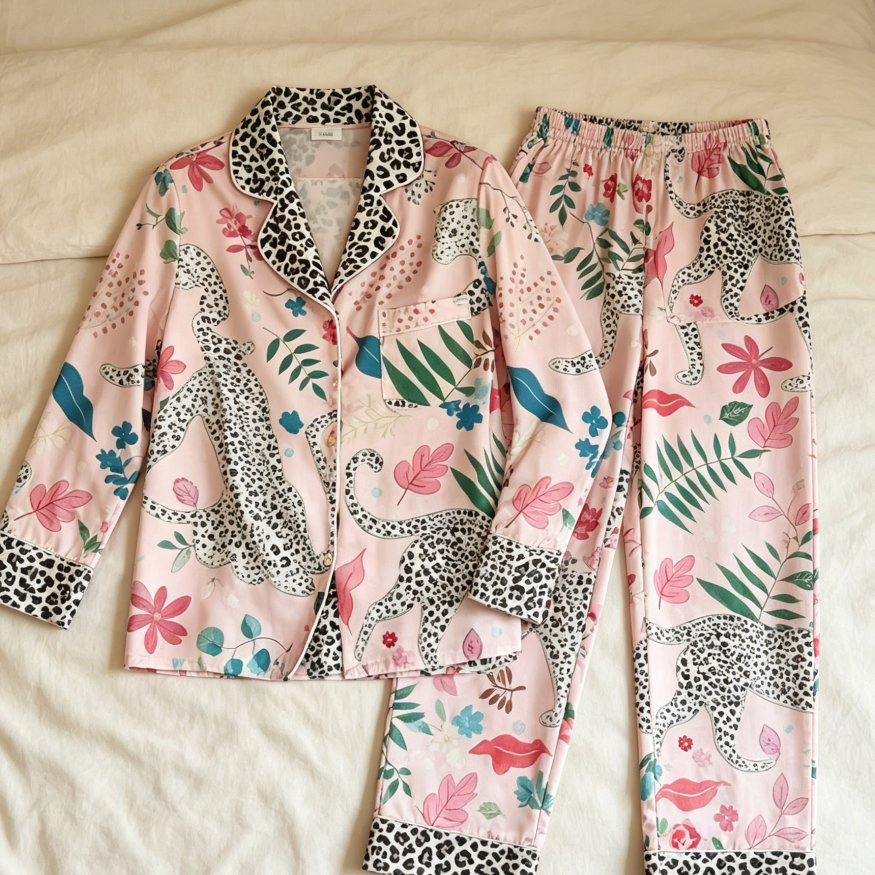 Conjunto de Loungewear de Manga Longa Confortável para Uso Diário Macio