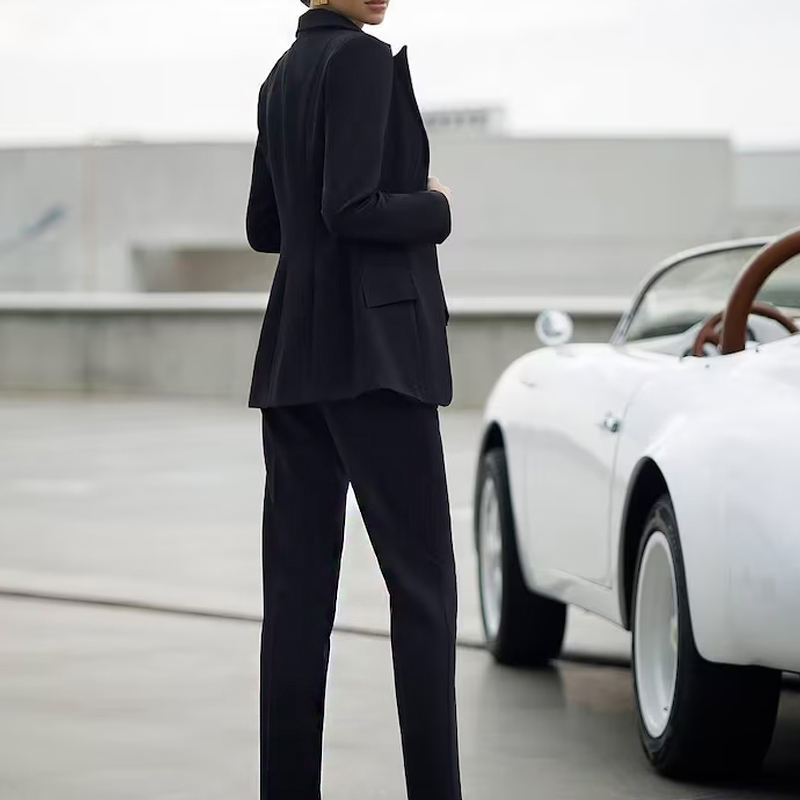 Conjunto Feminino Sob Medida de Três Peças para Escritório, Traje Formal, Jaqueta, Colete e Calças