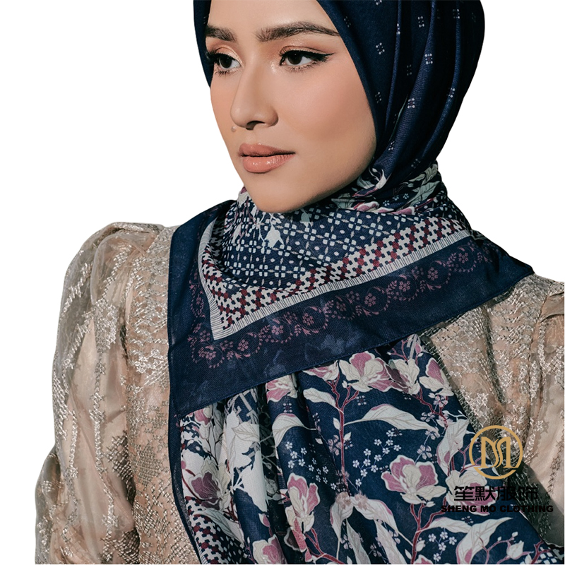 Fabricante direto de hijab de voile de algodão impresso moderno, designs tendência, coleções sazonais, hijab de voile de algodão bawal