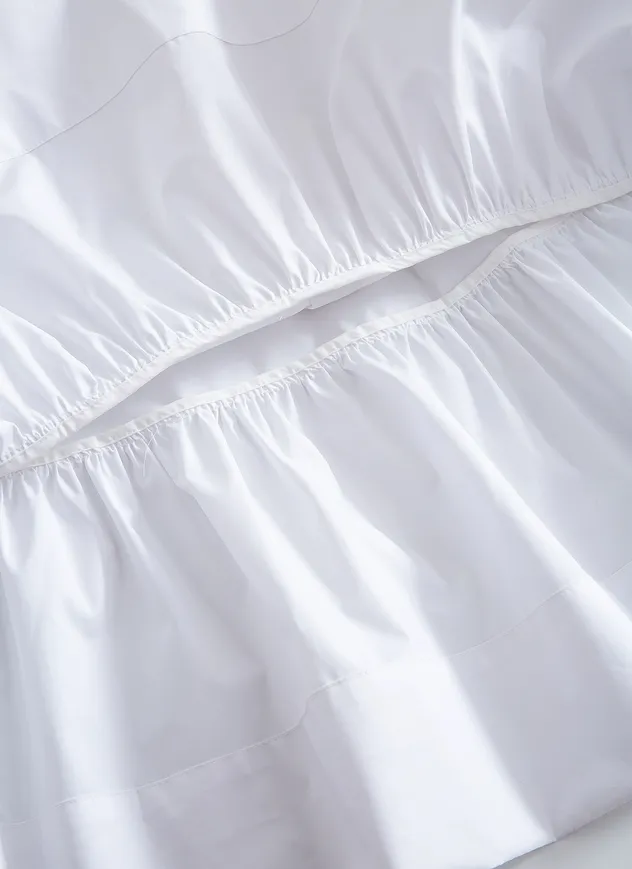 Blusa casual feminina babydoll com babados em tecido de algodão macio, moda por atacado