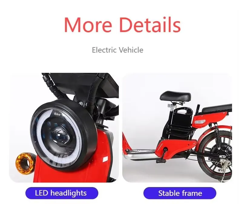 Moda - Bicicleta Elétrica Feminina Projetada com 20 - Polegadas Pneus. Ebike para Adultos com um Quadro de Ferro, uma Bicicleta Elétrica para Estradas Urbanas