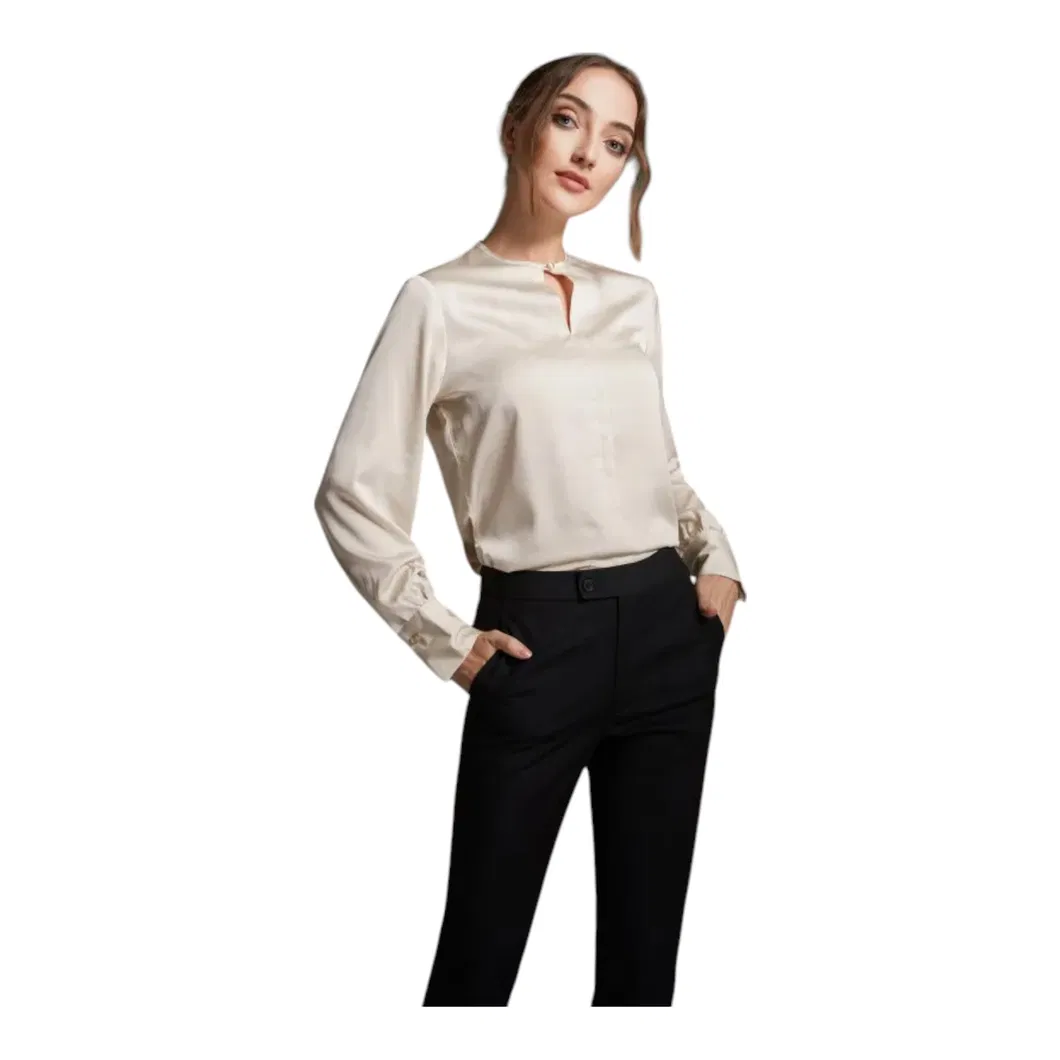 Acabamento Sutil Brilhante Proporcionando um Visual Luxuoso e Refinado Blusa Feminina Sob Medida