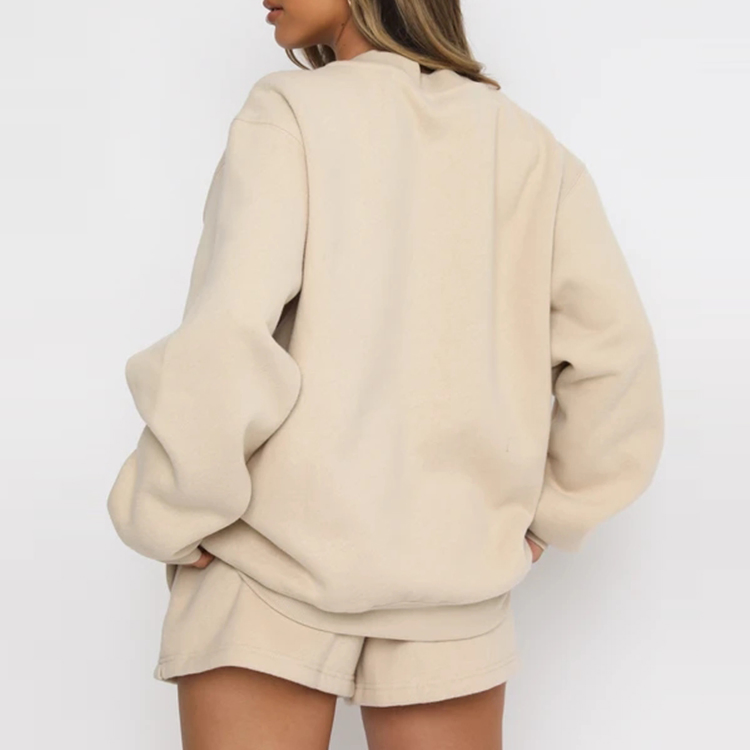 Conjunto Casual Personalizado de Setembro Super 2 Peças Conjunto de Moletom Oversize para Mulheres de Alta Qualidade em Algodão Curto Conjunto de Duas Peças Roupas Femininas