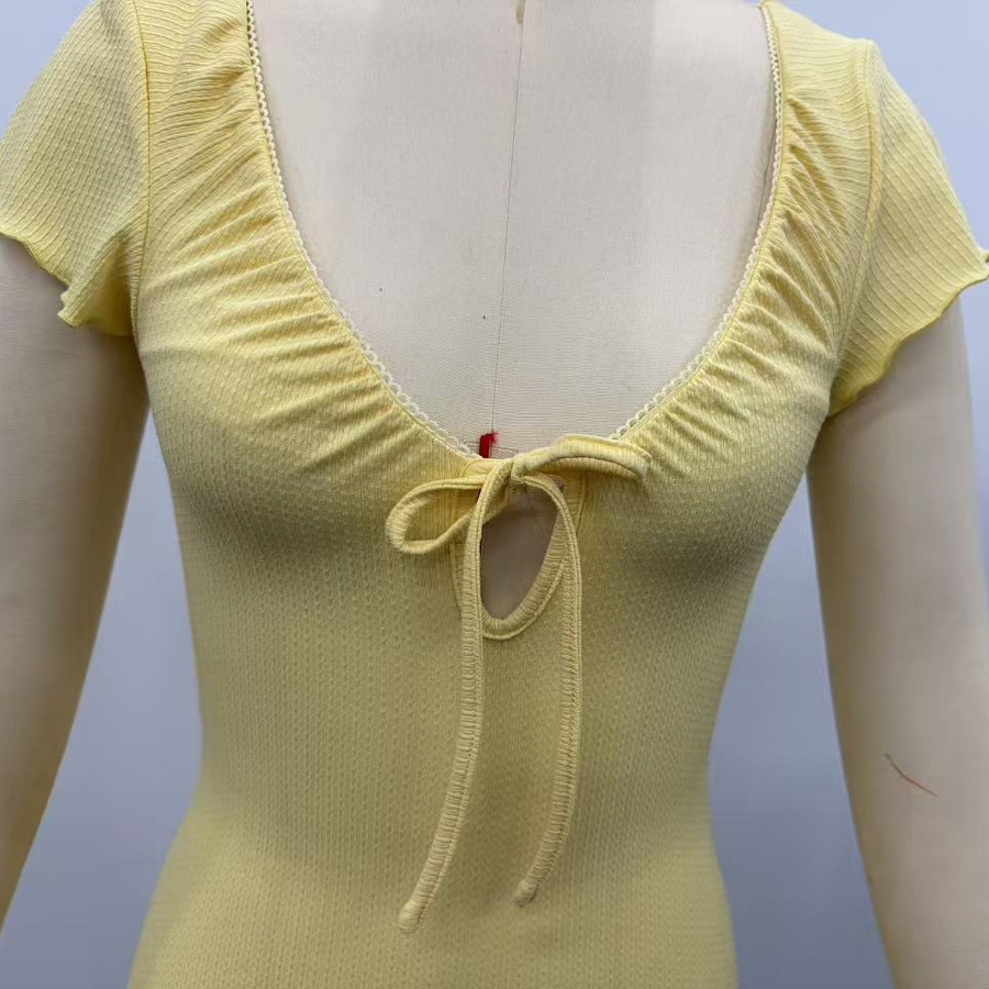 Vestido longo slim-fit de malha com decote em V profundo resistente a bolinhas para mulheres, ideal para encontros