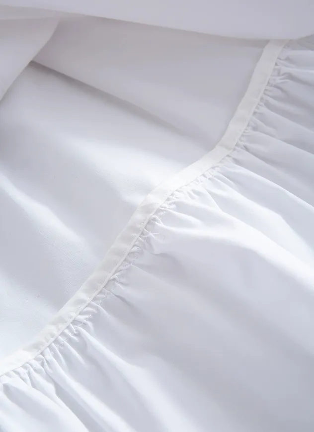 Blusa casual feminina babydoll com babados em tecido de algodão macio, moda por atacado